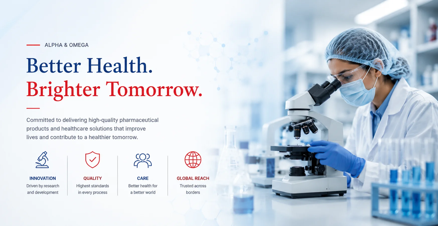 Pharmaceutical healthcare solutions company banner