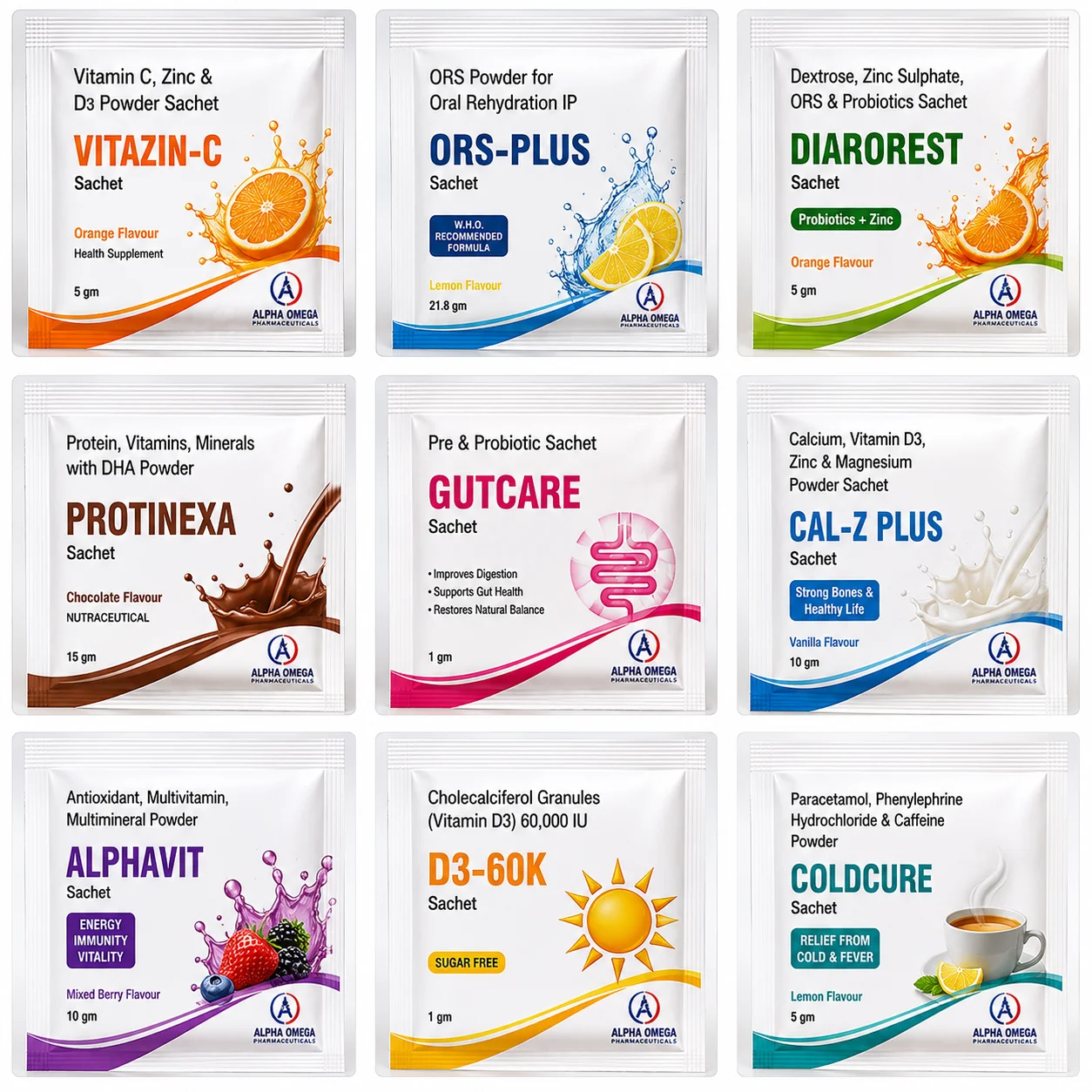 Pharmaceutical sachets powder manufacturer India - Alpha Omega